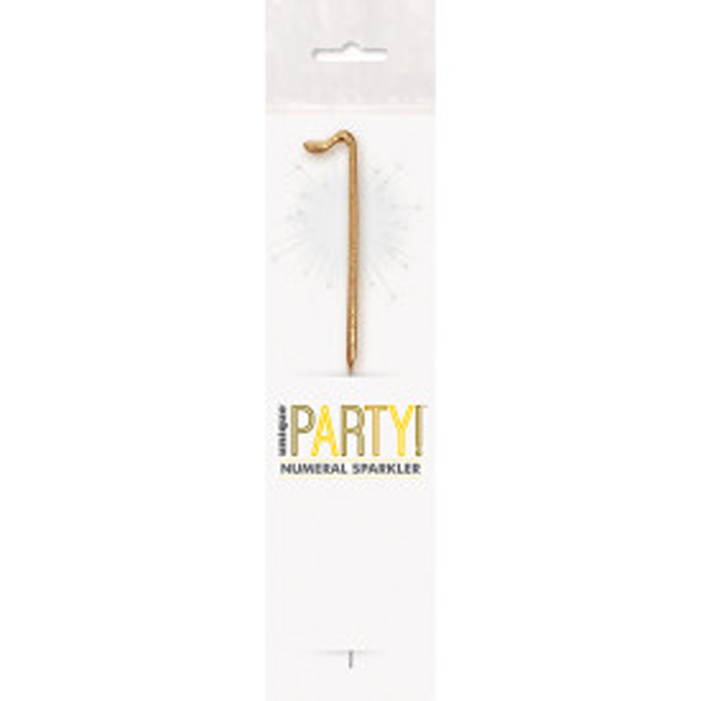 Unique - 7" Gold Glitz Number 1 Sparkler - 84111*