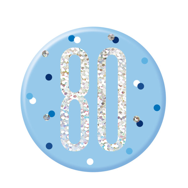 Unique - 1 Glitz Blue & Silver Birthday Badge 80 - 83525*