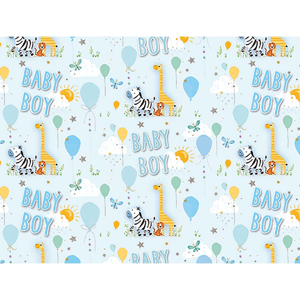 Flat Wrap Gift Wrap - Baby Boy - 12GW2598N