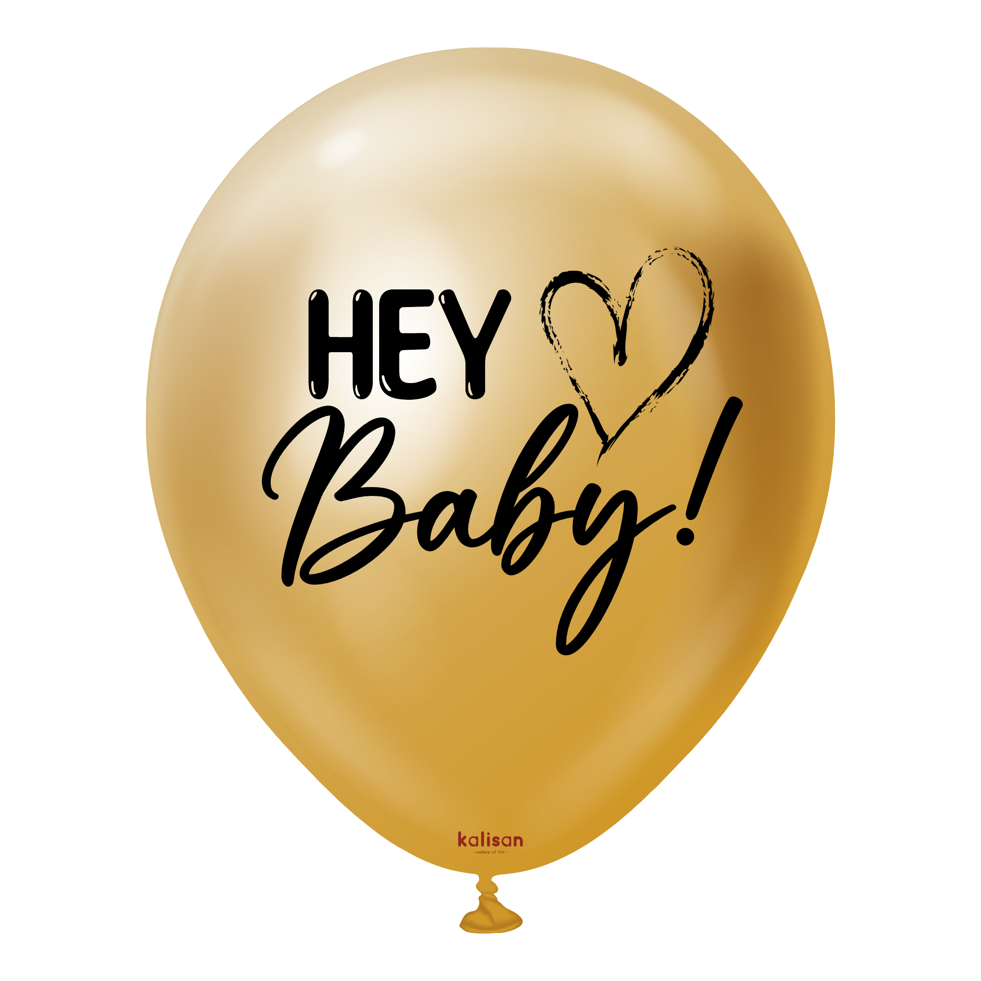 18″ Hey Baby Print/W Heart – Mirror Gold 2CT - 21859316