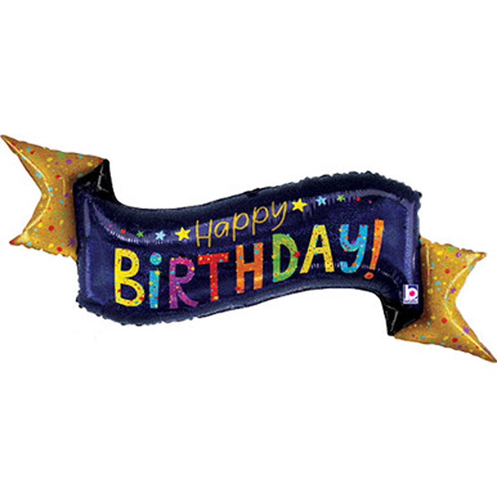 Navy Birthday Banner 45" Balloon Grabo 25213GH-P