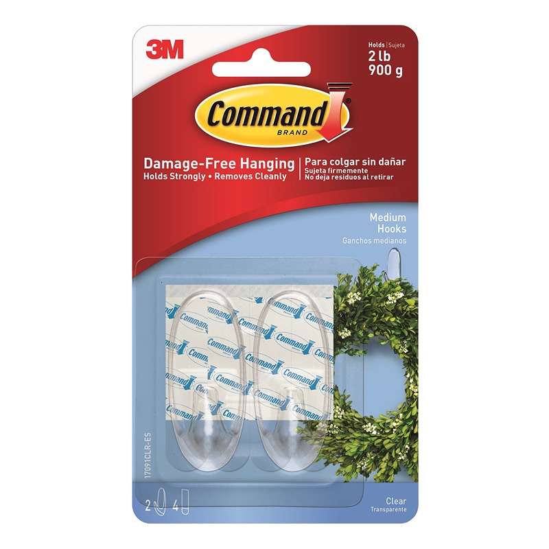 17091CLR Command Medium Clear Hooks*