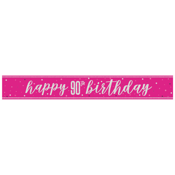 GLITZ Pink 90 Prism Foil Banner, 9 ft - 82697*