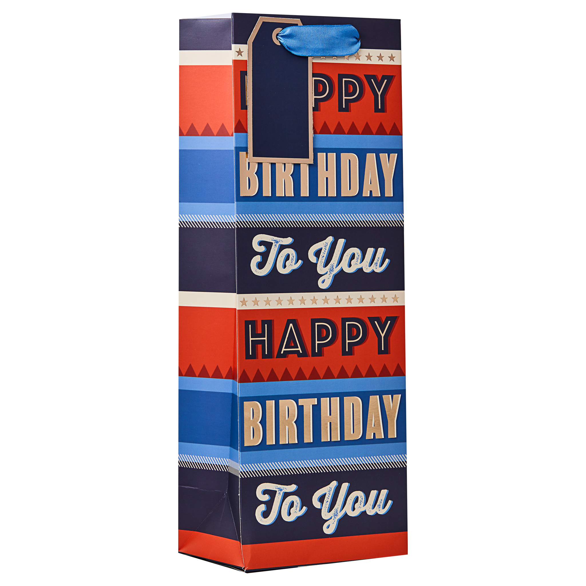BIRTHDAY TEXT BOTTLE BAG - 6CT - ED-495-B*