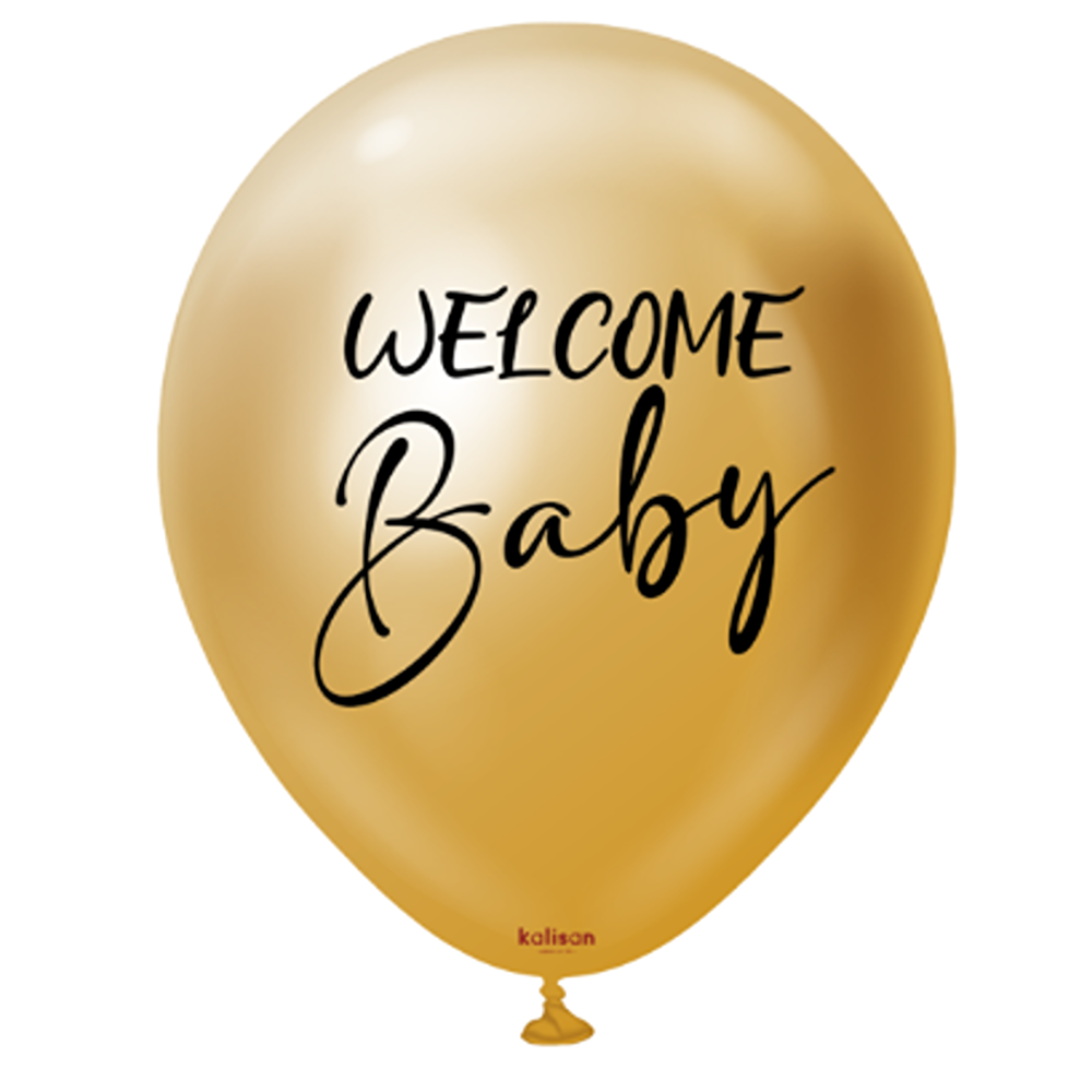 Kalisan - Welcome Baby Print – Mirror Gold - 2ct - 18" - 21859356