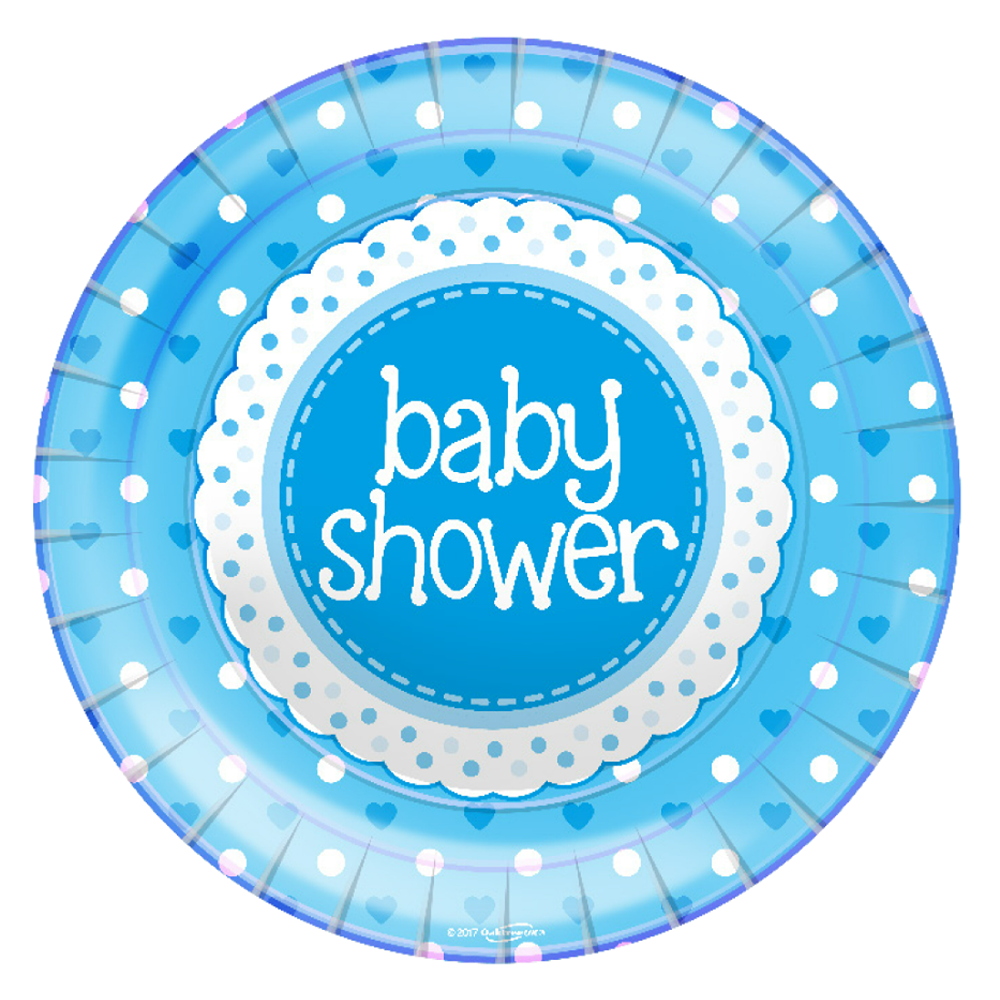 Oaktree - Baby Shower Blue 9inch/23cm Plates 8pcs - 635562