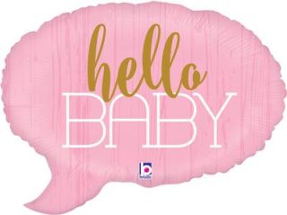Grabo/Betallic 24" Shape Hello Baby - Pink (A) Pkg*