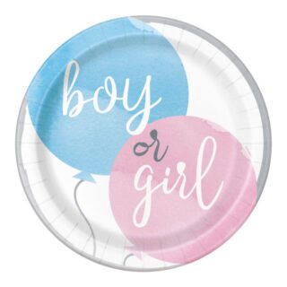 Gender Reveal Party Round 9" Dinner Plates, 8ct