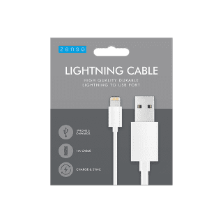 Lightning to USB White Cable 1M - ELE59