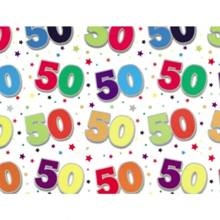 Flat Wrap Gift Wrap -  Age 50 - 12GW2611H