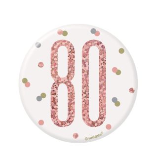 Unique - 1 Glitz Rose Gold Birthday Badge 80 - 84873