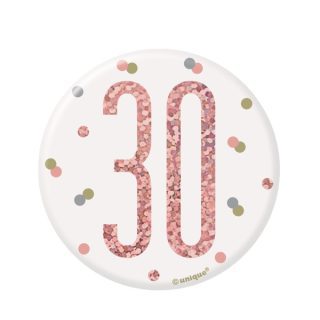 1 Glitz Rose Gold Birthday Badge 30*
