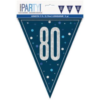 GLITZ 80 Blue Flag Banner, 9 ft, Prismatic Plastic - 82001