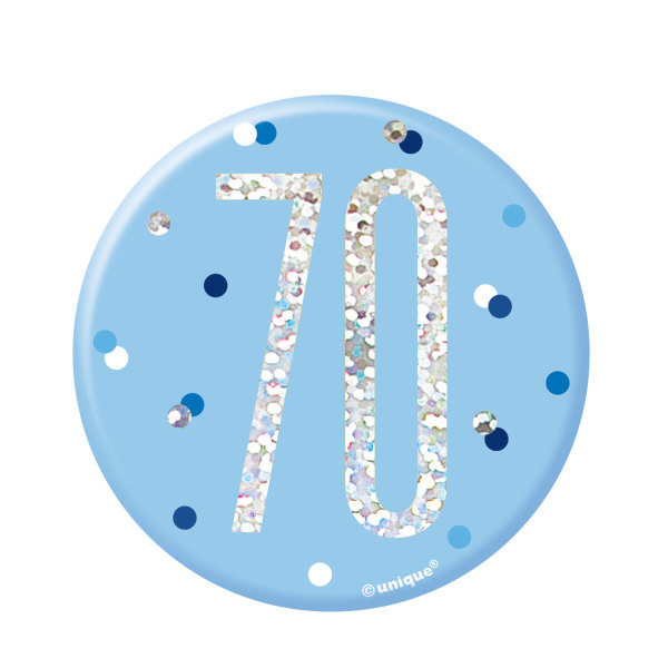 Unique - 1 Glitz Blue & Silver Birthday Badge 70 - 83524*