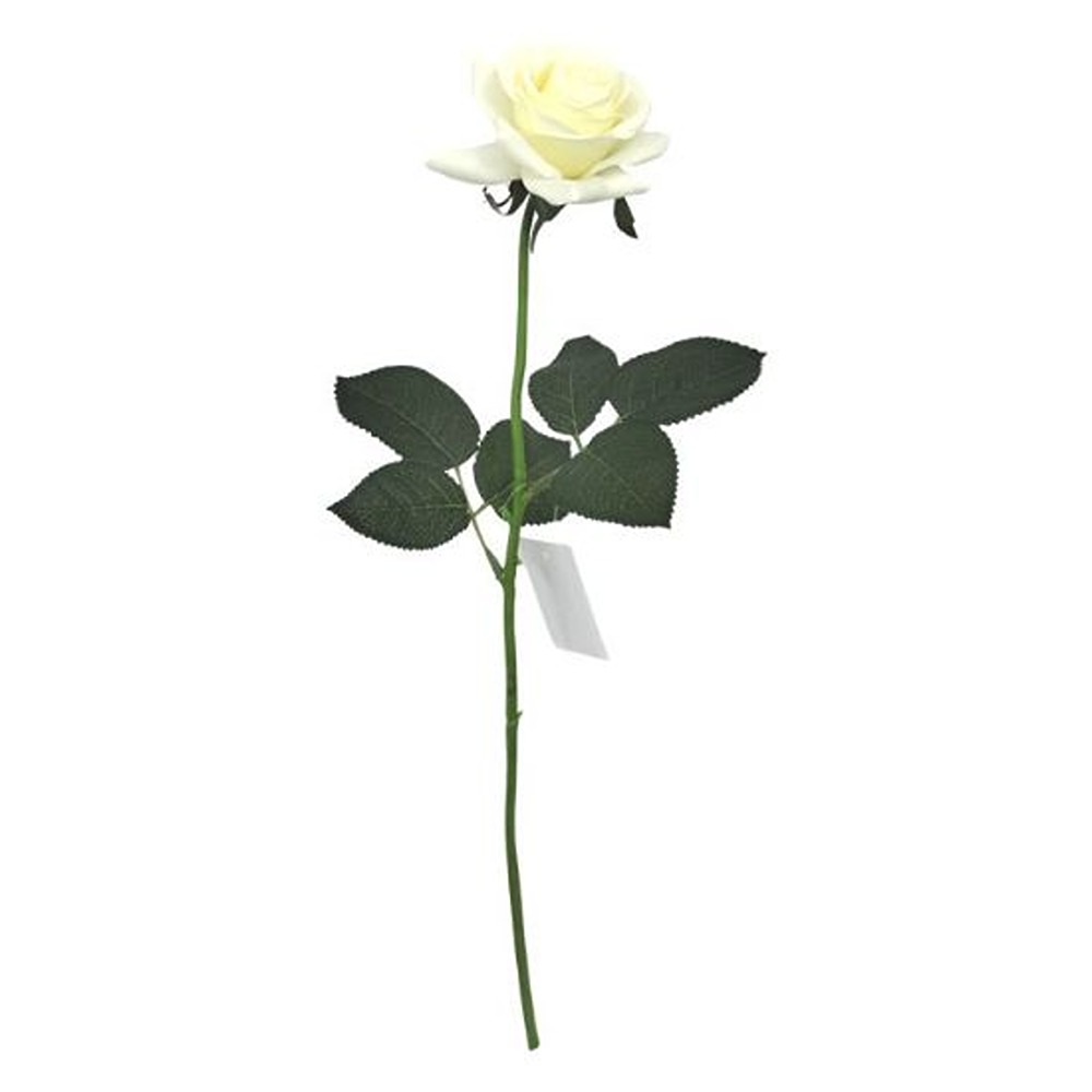 42cm Real Touch Single Diamond Ivory Rose - 039224