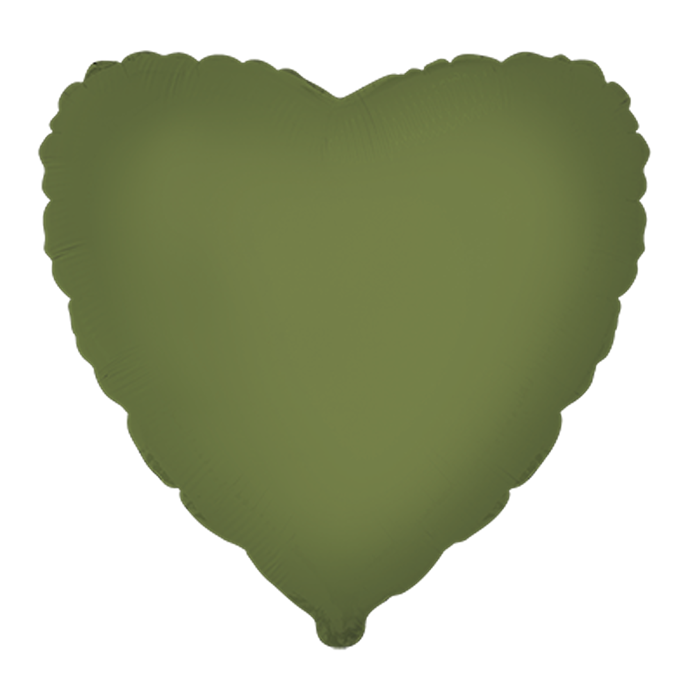 18" Matte Olive Green Heart - 201500MOL
