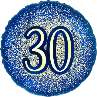 Oaktree 18" 30th Metallic Glitter Birthday Navy Gold - 226447*