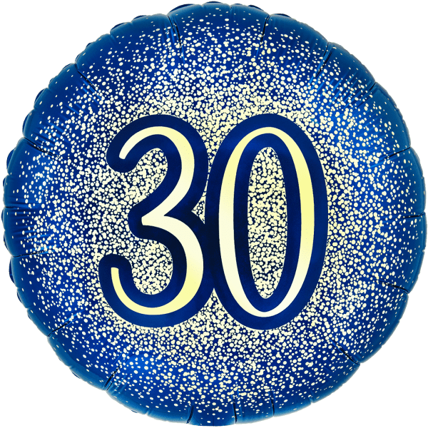 Oaktree 18" 30th Metallic Glitter Birthday Navy Gold - 226447*