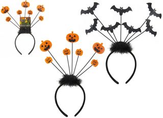 LUXURY SPOOKY HEAD BOPPER PUMPKIN AND BAT 2 ASST COLOURS