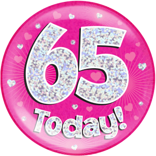 Oaktree Holographic Jumbo Badge - 65 Today Pink - 633254*