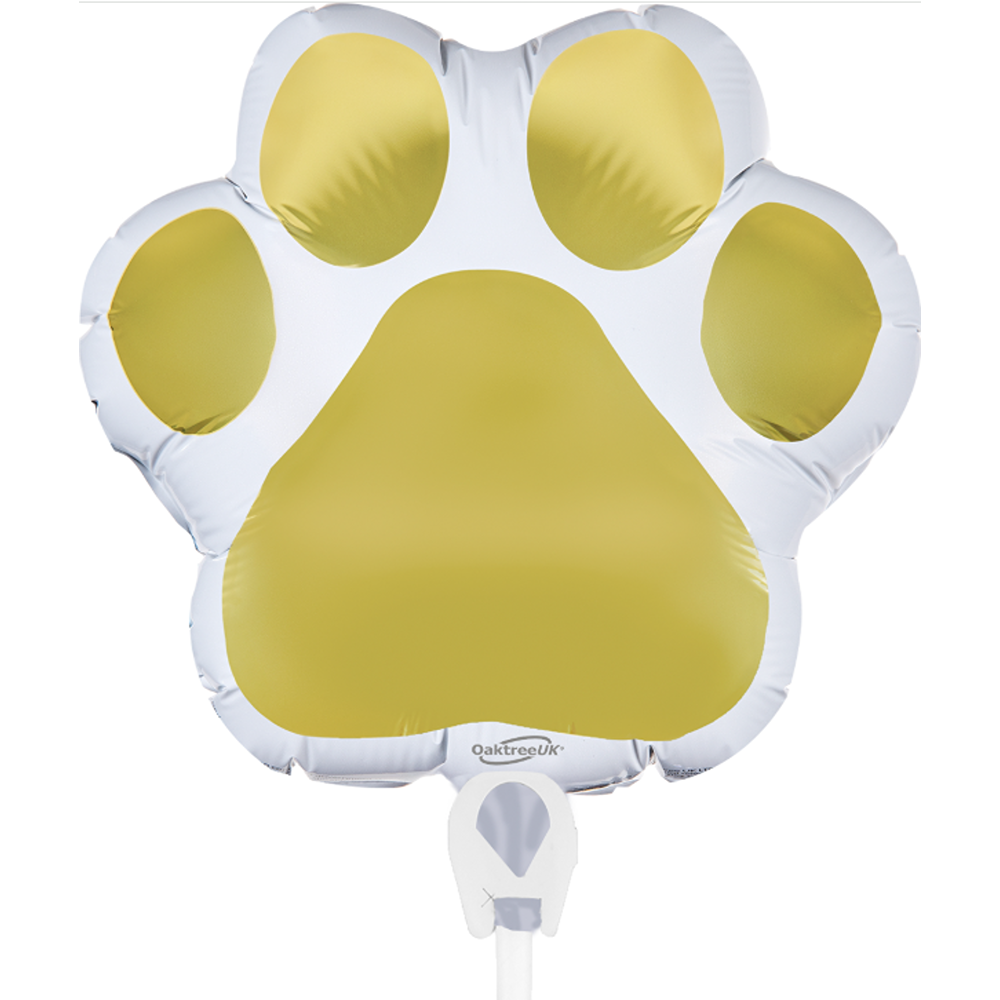 Oaktree - Mini Shape 8" (20.3cm) Paw Print White Gold (For Air) Packaged - 610026