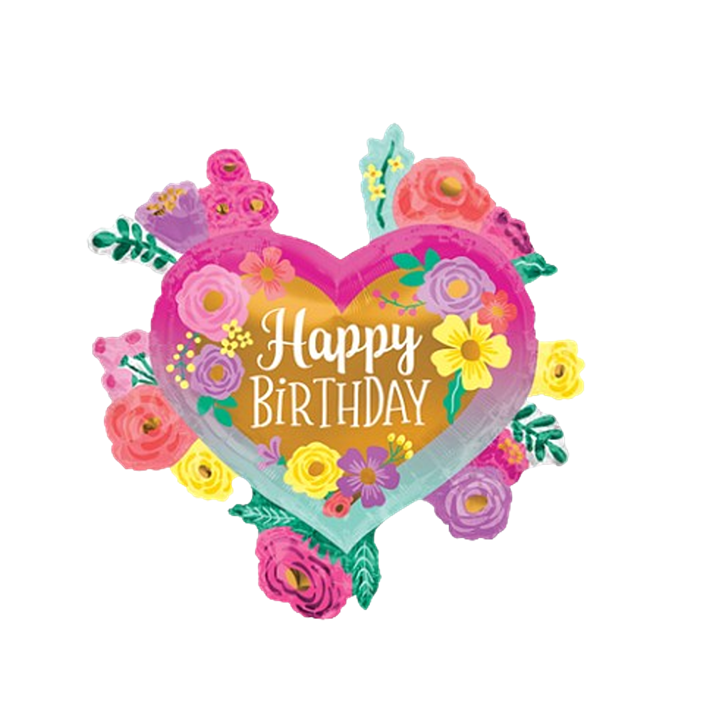Anagram 27" Happy Birthday Painted Flowers P35 - 4125901