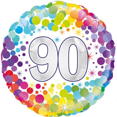 Oaktree 18" 90th Colourful Confetti Birthday*
