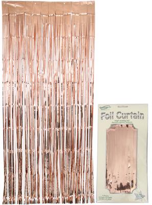 Oaktree Foil Door Curtain 0.90m x 2.40m Metallic Rose Gold*