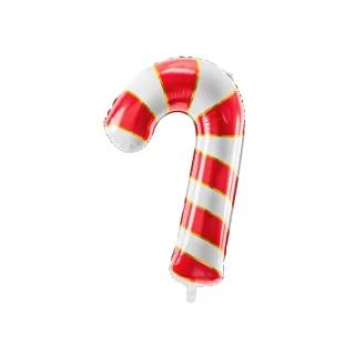 Party Deco - Foil balloon Candy cane, 50x82cm, red - FB53-007 *