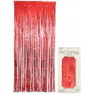 Oaktree Foil Door Curtain 0.90m x 2.40m Metallic Red*