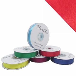DOUBLE FACE SATIN RIBBON 16mm X 25metres  Red 817645