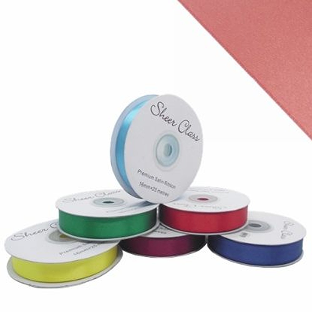 DBL FACE SATIN RIBBON 16mm X 25metres ANTIQUE PINK852257