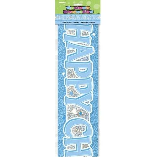 Blue Christening Prism Banner, 12 ft