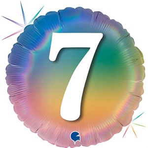 Grabo 18" Holographic Colourful Rainbow Age 7 Pkt - G78047RH-P *