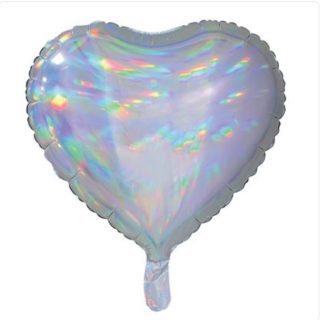 Sensations 18" Heart Balloon Iridescent Silver Pkt - BLRF-HTSC18/02*