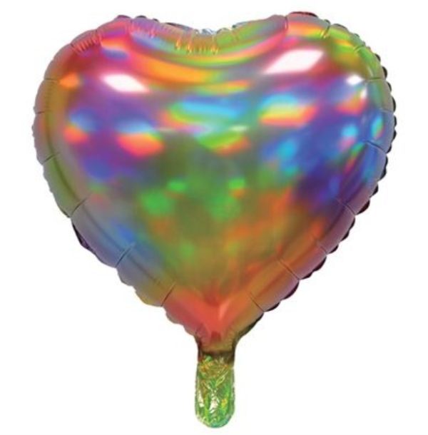 Sensations 18" Heart Balloon Iridescent Rainbow Pkt - BLRF-HTSC18/04*