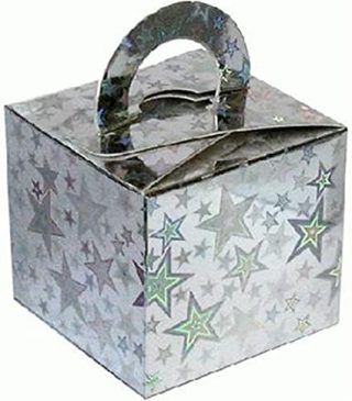 Balloon/Gift Box Silver Holographic Star x 10pcs