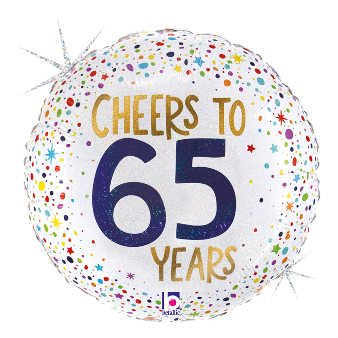Grabo 18" Holographic Cheers To 65 Years Pkt - 26269GH-P* - Image 2
