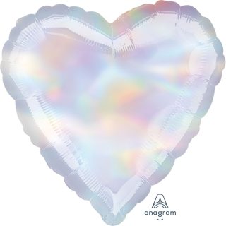 Anagram Iridescent Heart Standard Unpackaged Foil Balloons S15*