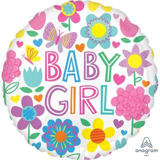 Anagram Baby Girl Floral Butterfly Standard XL Foil Balloons S40 - 4165301*