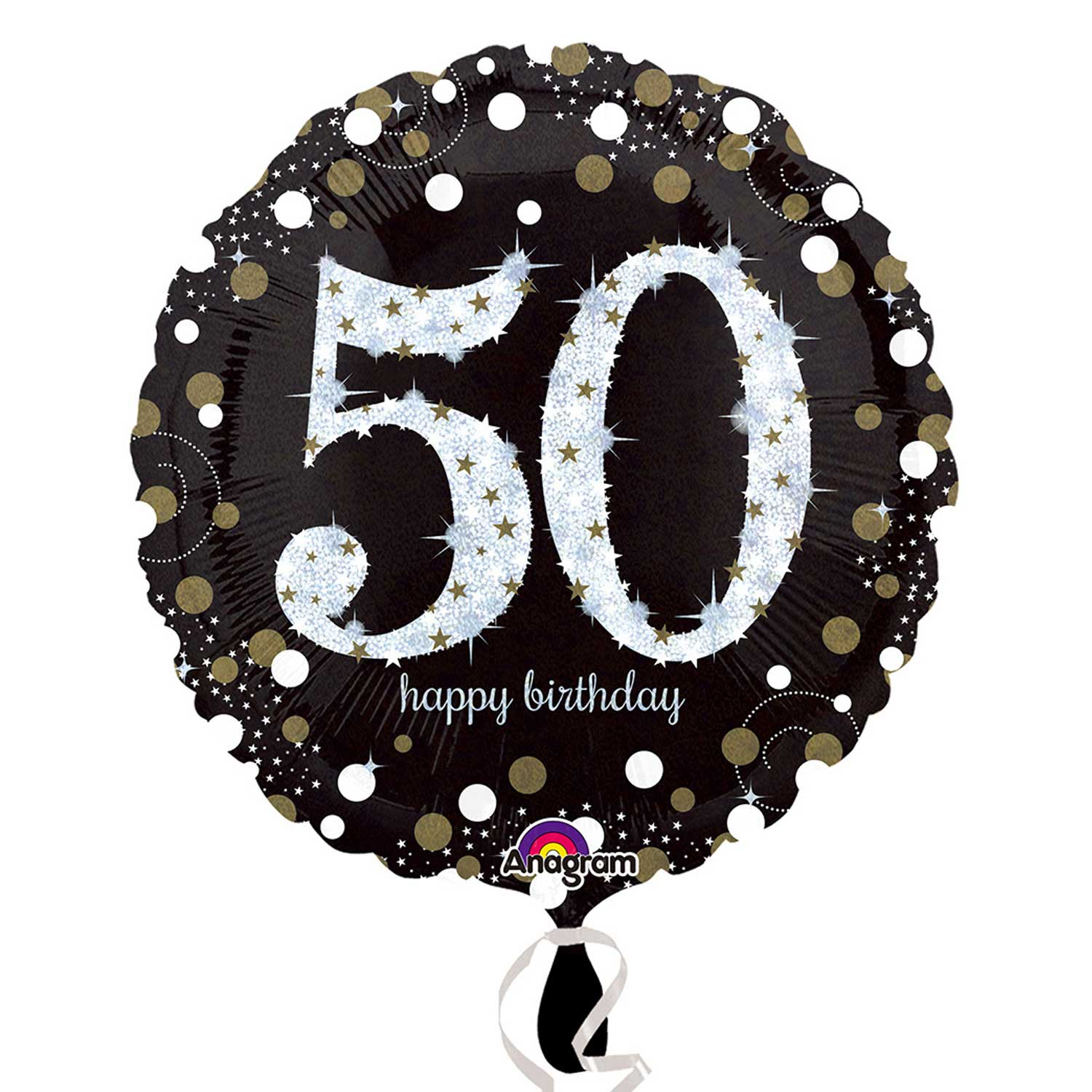 Anagram Gold Sparkling Celebration 50th Birthday Standard Foil Balloons S40*