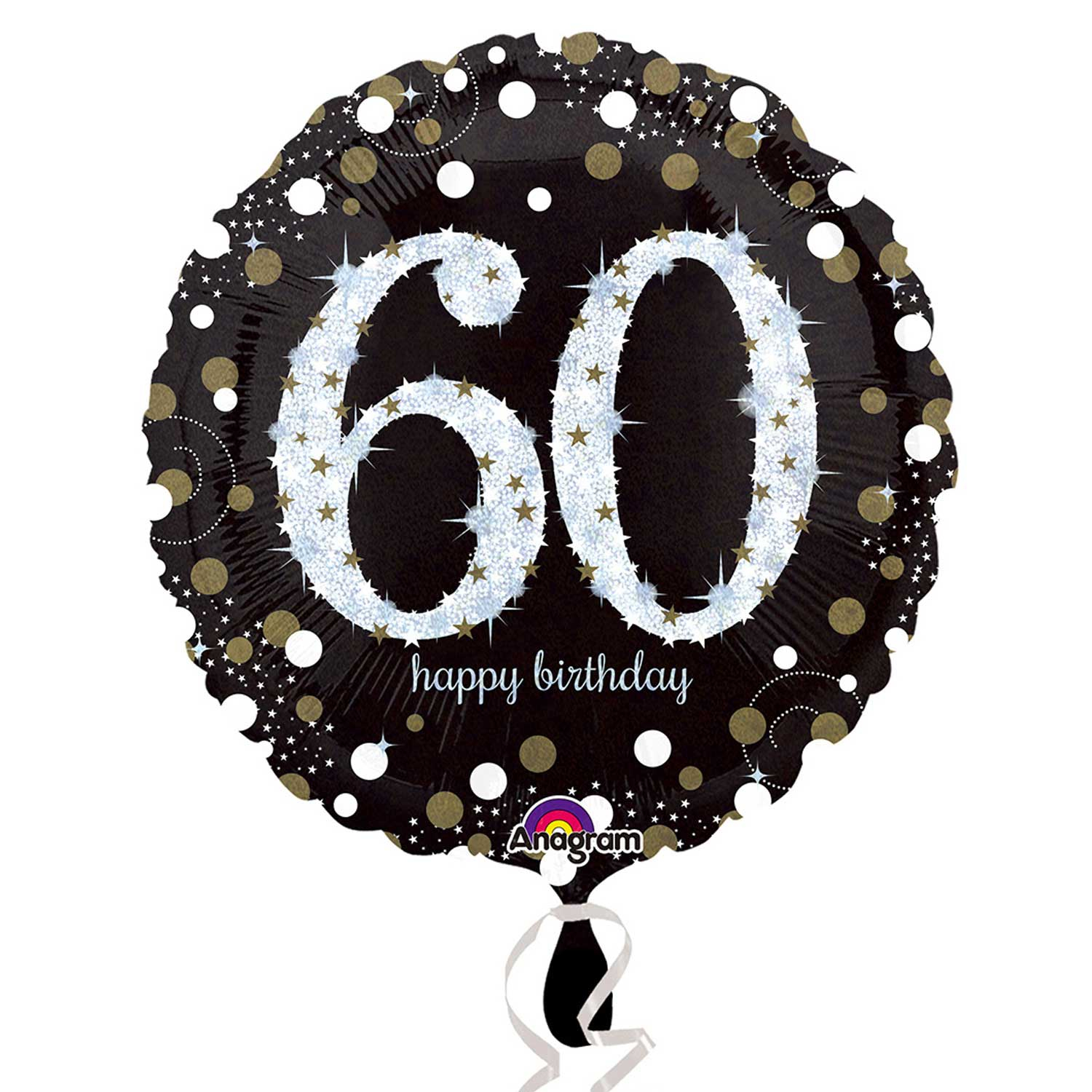 Anagram Gold Sparkling Celebration 60th Birthday Standard Foil Balloons S40*