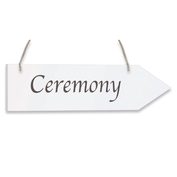 Oaktree - Wooden Arrow Whitewash 30.5cm x 7.6cm Ceremony 1pc - 641679