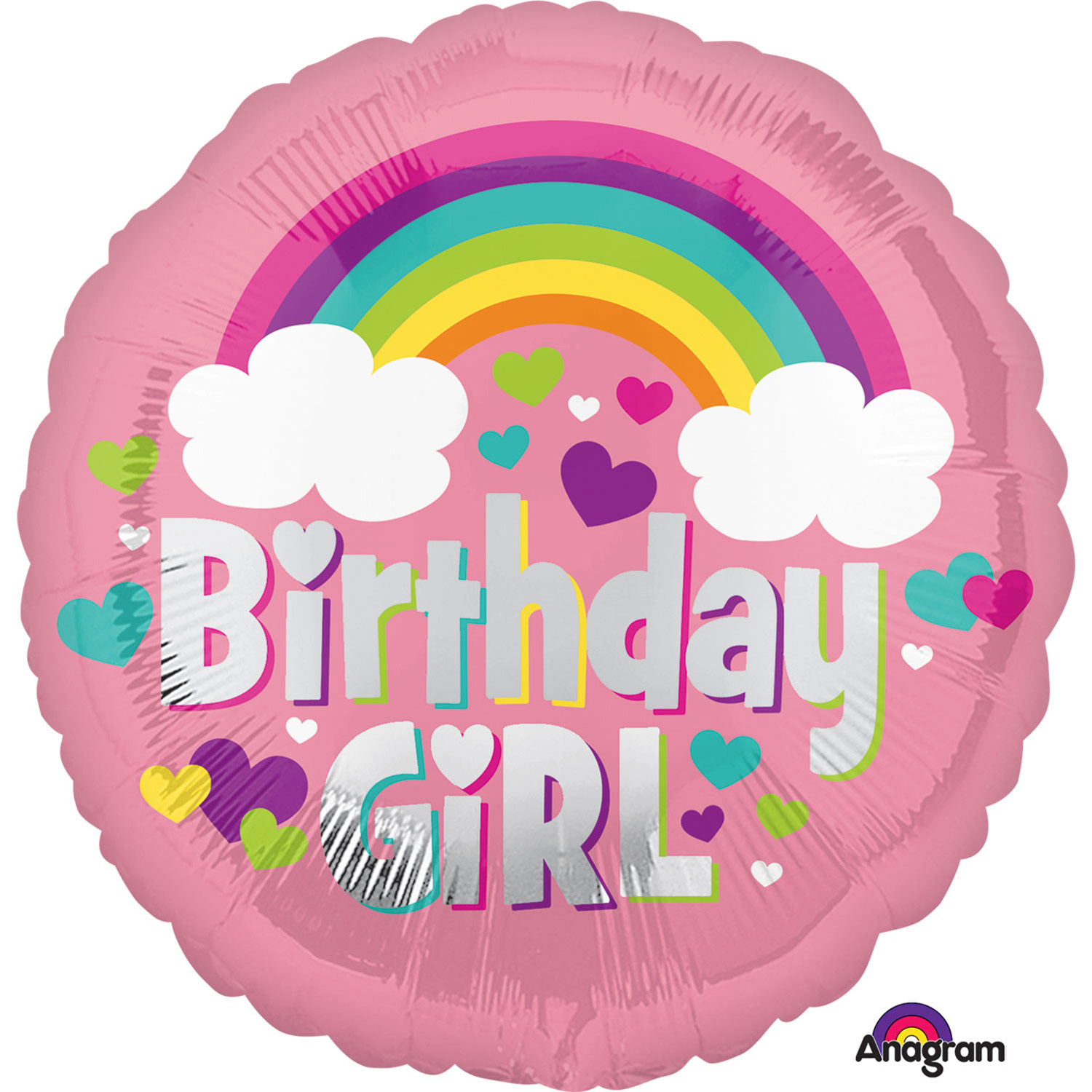 Anagram Birthday Girl Rainbow Standard Foil Balloons S40*