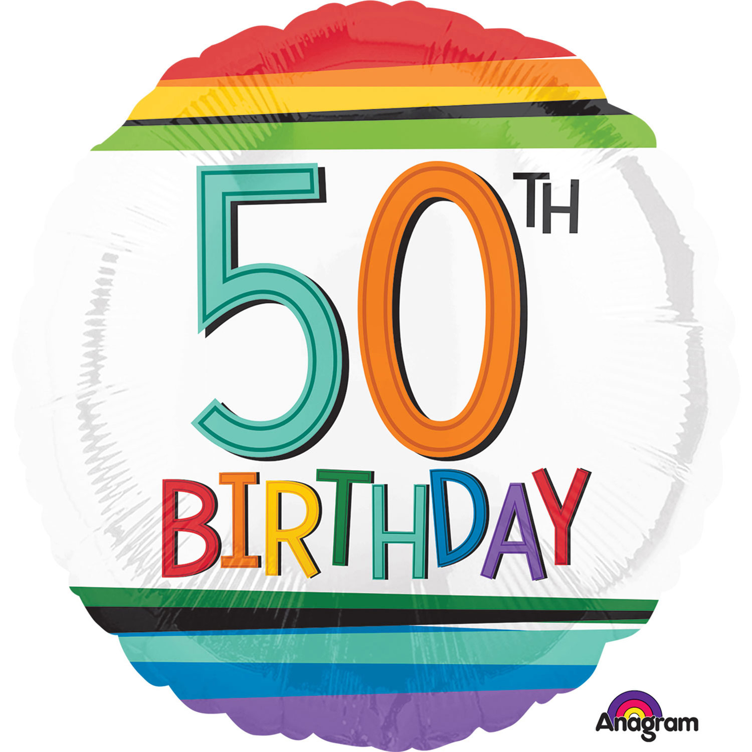 Anagram Rainbow Birthday 50th Standard Foil Balloons S40*