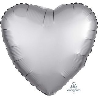 nagram Platinum Heart Satin Luxe Standard HX Unpackaged Foil Balloons S15 - 3680602*
