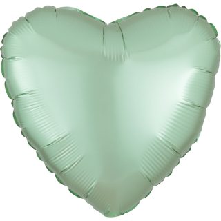 Anagram Mint Green Heart Satin Luxe Standard HX Unpackaged Foil Balloons S15 - 3991402*