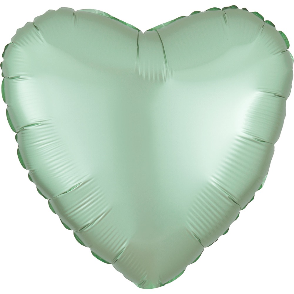 Anagram Mint Green Heart Satin Luxe Standard HX Unpackaged Foil Balloons S15 - 3991402*