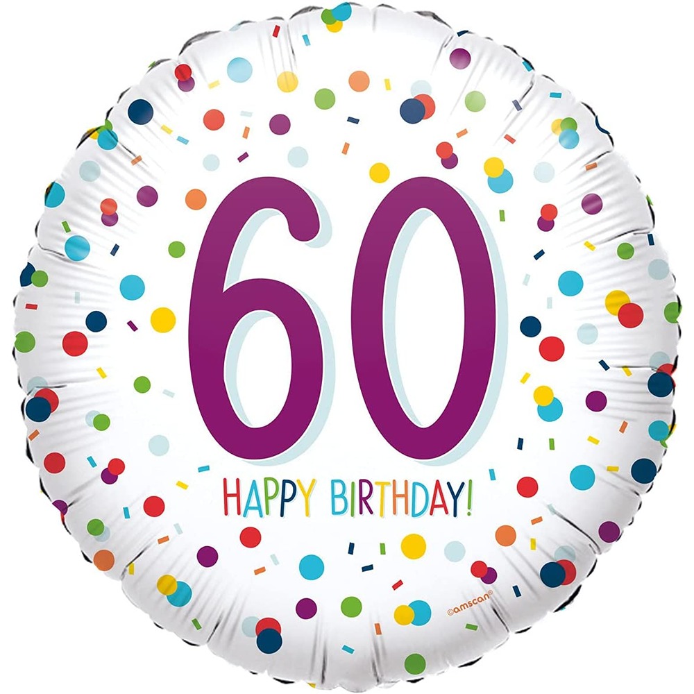 Anagram 18" S40 Confetti Birthday 60th Standard Pkt - - 4201601*