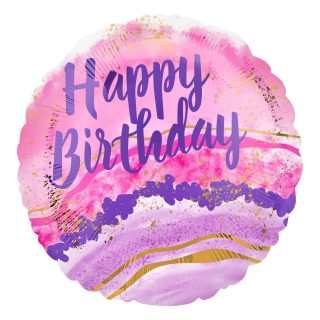 Anagram 18" S40 - Birthday Watercolour Marble Pkt - 41282-01